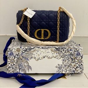 Medium Dior Caro Royal Blue